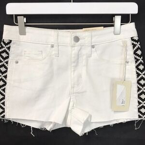 Universal Thread White Jean Shorts with Black Pattern